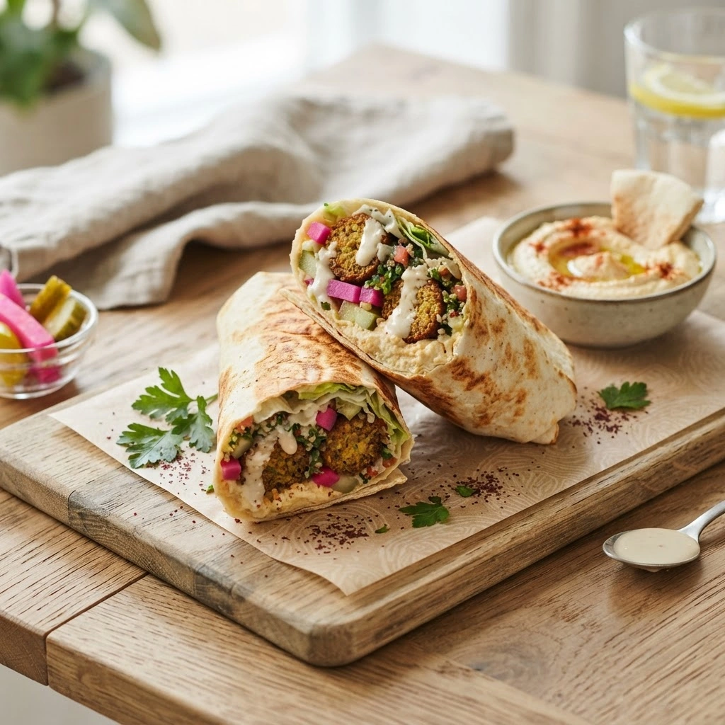 Knuspriger Falafel-Wrap
