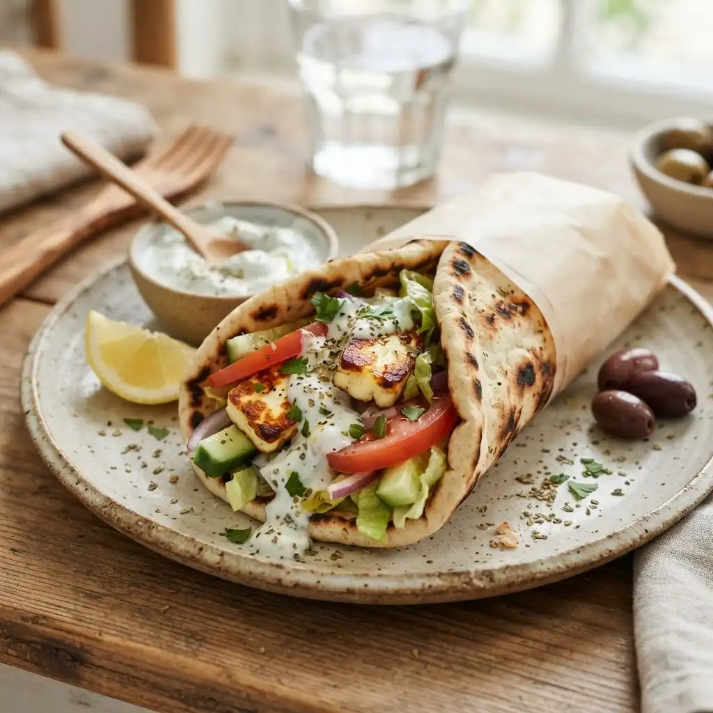 Halloumi-Souvlaki-Wrap