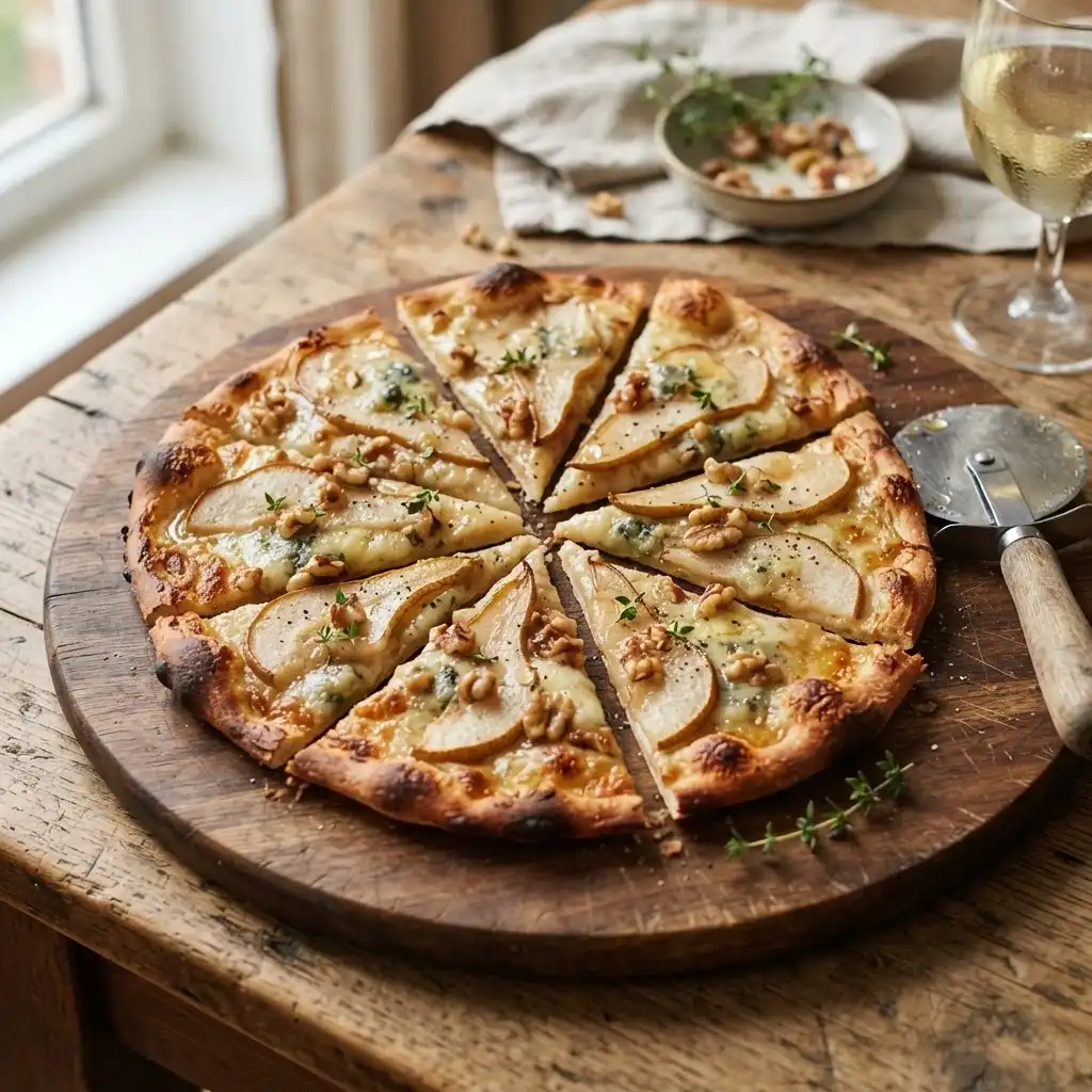 Birnen-Flammkuchen mit Gorgonzola