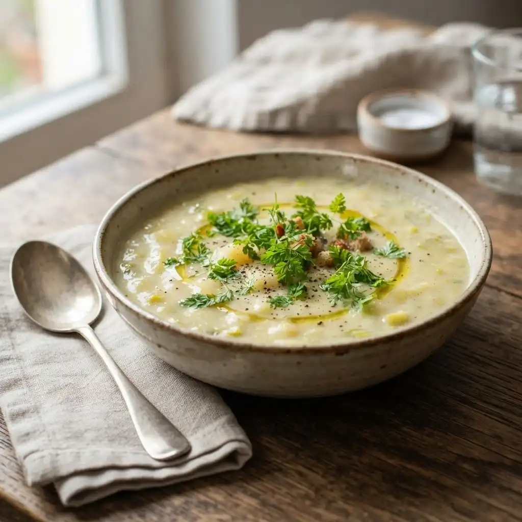 Kartoffel-Lauch-Suppe mit Kerbel