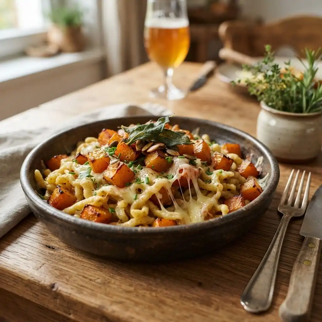 Spätzle mit Kürbis und Bergkäse