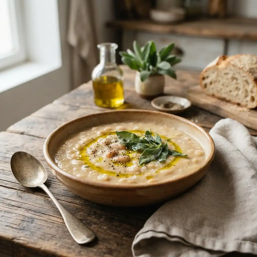 Weiße-Bohnen-Suppe mit Salbei